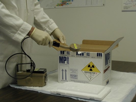 Radiation Protection Survey of Package with Pancake Probe
