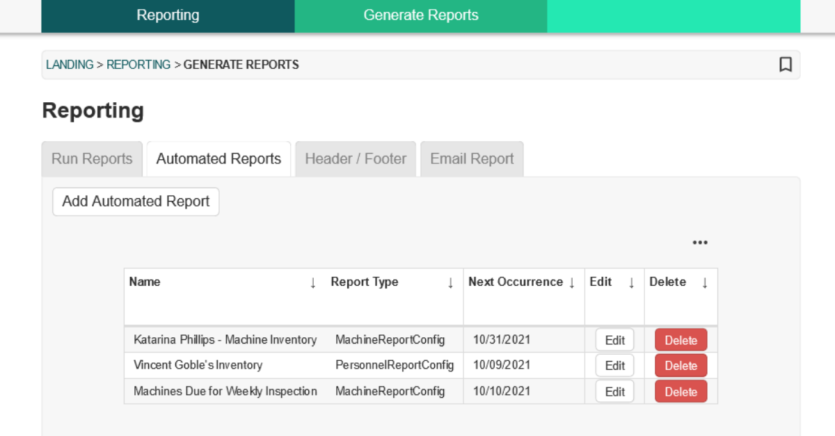 Odysser Reporting Module